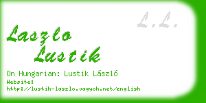laszlo lustik business card
